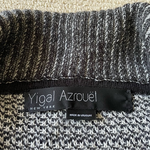 YIGAL AZROUEL 100% Baby Alpaca Jacquard Knit Cardigan Sweater Size XS/S - Picture 6 of 14
